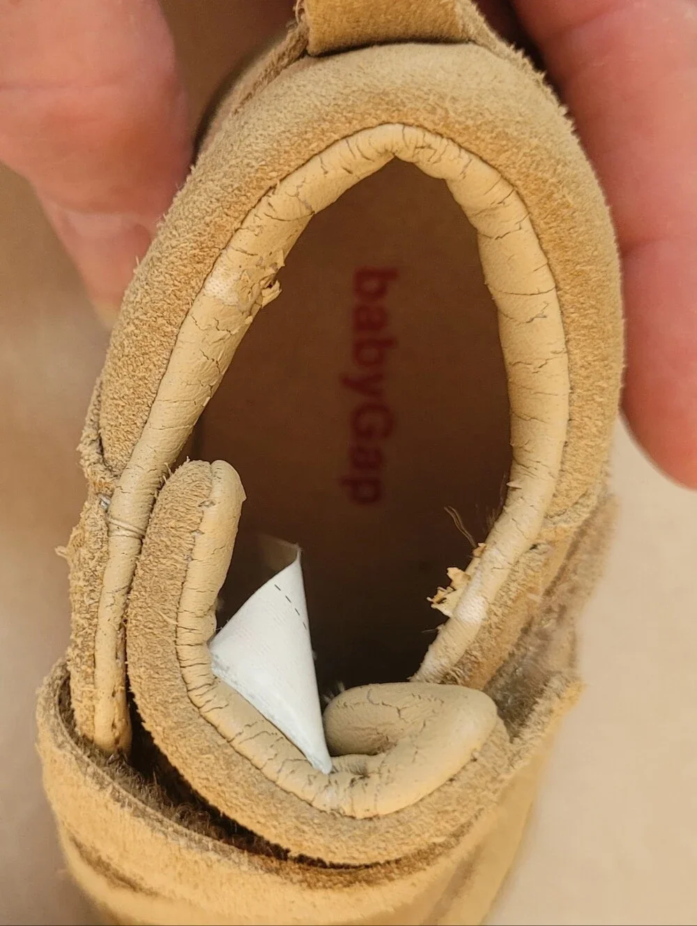 Baby GAP Tan Suede Hook-and-Loop Baby Walkers
